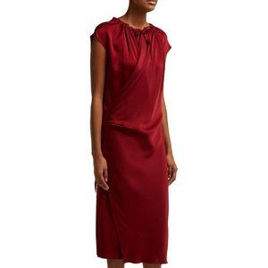NWT: Joseph Crimson Crepe Satin Burgess Dress